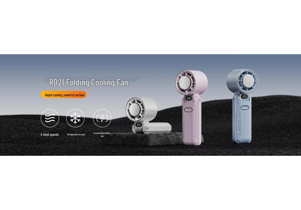 100-Speed USB Portable Mini Cooling Fan - High-Speed Folding Handheld Design