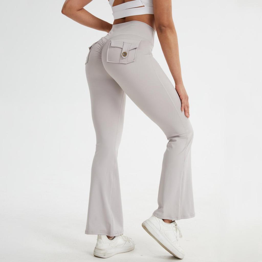 Zakvormige Micro Flare Yogabroek met Sneldrogend, Huidachtig Gevoel & Heup-Optillend Ontwerp - Fitness Sportbroek