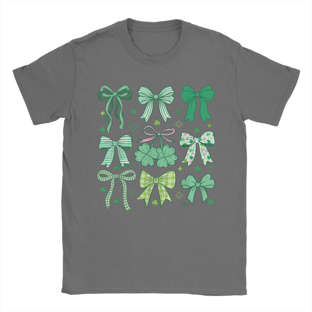 Harajuku T Shirt Cute Green Shamrock Bow Coquette Cotton T Shirts St Patricks Day Fashion Tee Shirt for Couple Beac Top Tees