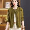 Round Neck Sweater Jacket Women's Spring and Autumn Loose Outer Top Large Size Western Style Short Knitted Cardigan