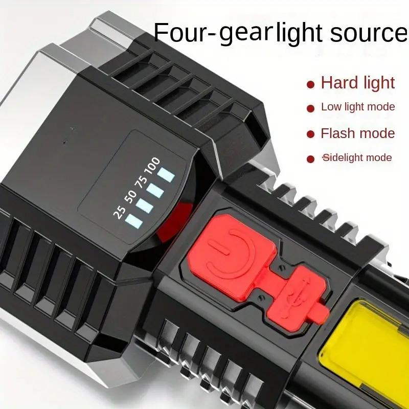 5 Core High Power LED Taschenlampe Wiederaufladbare Campinglaterne Suchscheinwerfer COB Seitenlicht 4 Modi Wasserdichtes Abenteuer Outdoor Taschenlampe