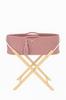Cesta de Moisés BOHO Feita à Mão com Suporte - Rosa Pastel