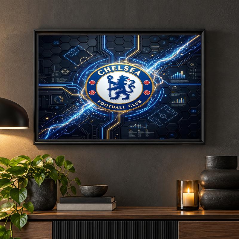 Chelsea FC Diamond Painting Kit 5D Full Drill DIY Diamond Mosaic Wall Art Home Decor