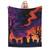 Happy Halloween Cartoon Blanket Cover Velvet  Warm Throw Blanket for Car Sofa Couch Bed Rug