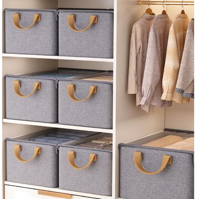 Organizador de roupas dobrável Cesto de armazenamento de roupas dobrável com tampa Estrutura de metal Caixa de armazenamento de roupas íntimas Organizador de guarda-roupa