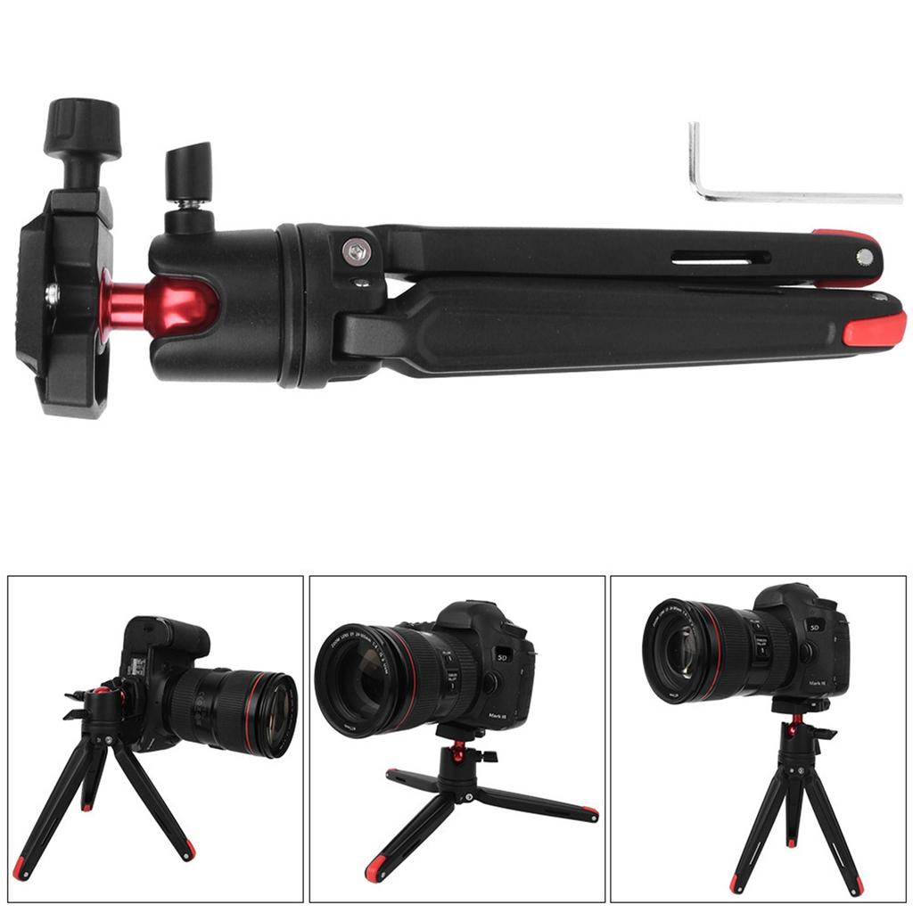 TE194 Desktop General Aluminium Alloy Tripod Portable Mobile Phone Camera Bracket for Video Shooting