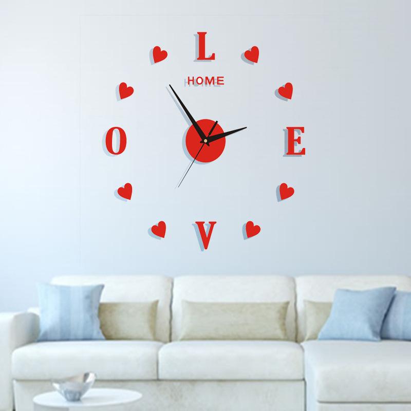 DIY Silent Nordic Wall Clock, Fashionable and Creative Clock, Self-adhesive Clock, Nail-free Simple Living Room Wall Clock