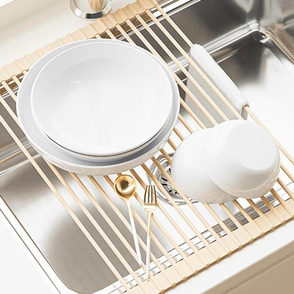 Non-slip Silicone Drainage Board Heat Resistant Roll-Up Drainage Board Kitchen Use