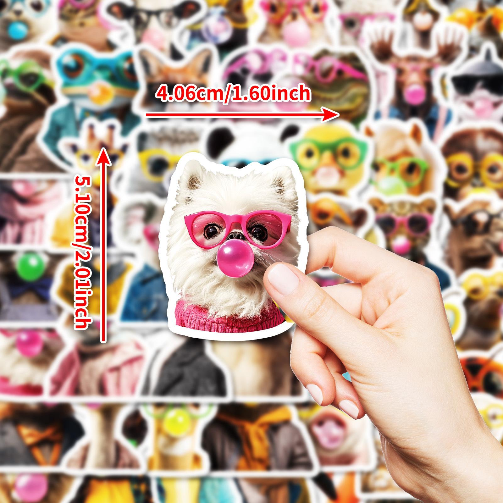 

50 Creative Cute Little Animals Blowing Bubbles Graffiti Decorative Stickers for Children