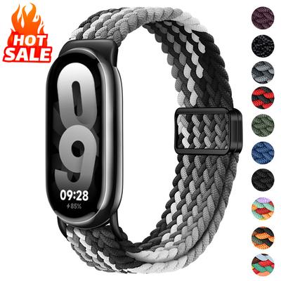 Geflochtenes Solo Loop Armband für Xiaomi Mi Band 10 9 8 Zubehör Ersatz correa Xiaomi Smart Band 10 9 8 NFC Magnetarmband