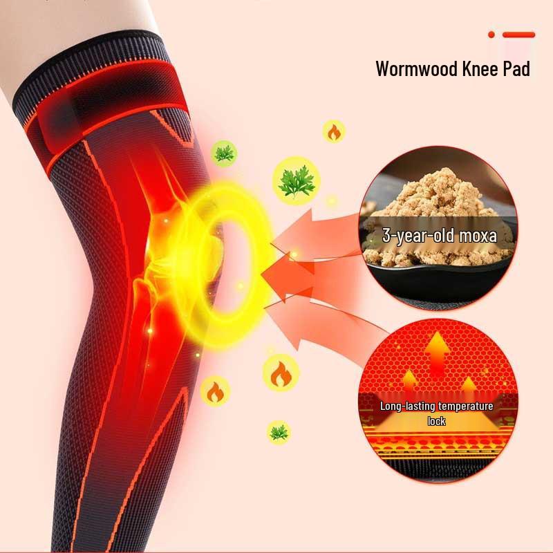 Mugwort Heating Knee Pads for Warmth and Compression Therapy - Non-slip Knee Protection for Sports and Cold Relief, Men and Women