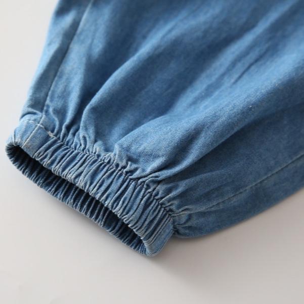 Children's Summer Mosquito Proof Pants Boys' Lightweight Denim Loose Pants Baby's Fashionable Embroidered Wide Leg Pants