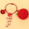 Handmade Crochet Persimmon & Peanut Keychain Pendant - Backpack Accessories & Small Gifts