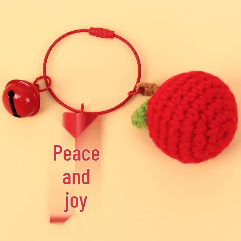 Handmade Crochet Persimmon & Peanut Keychain Pendant - Backpack Accessories & Small Gifts
