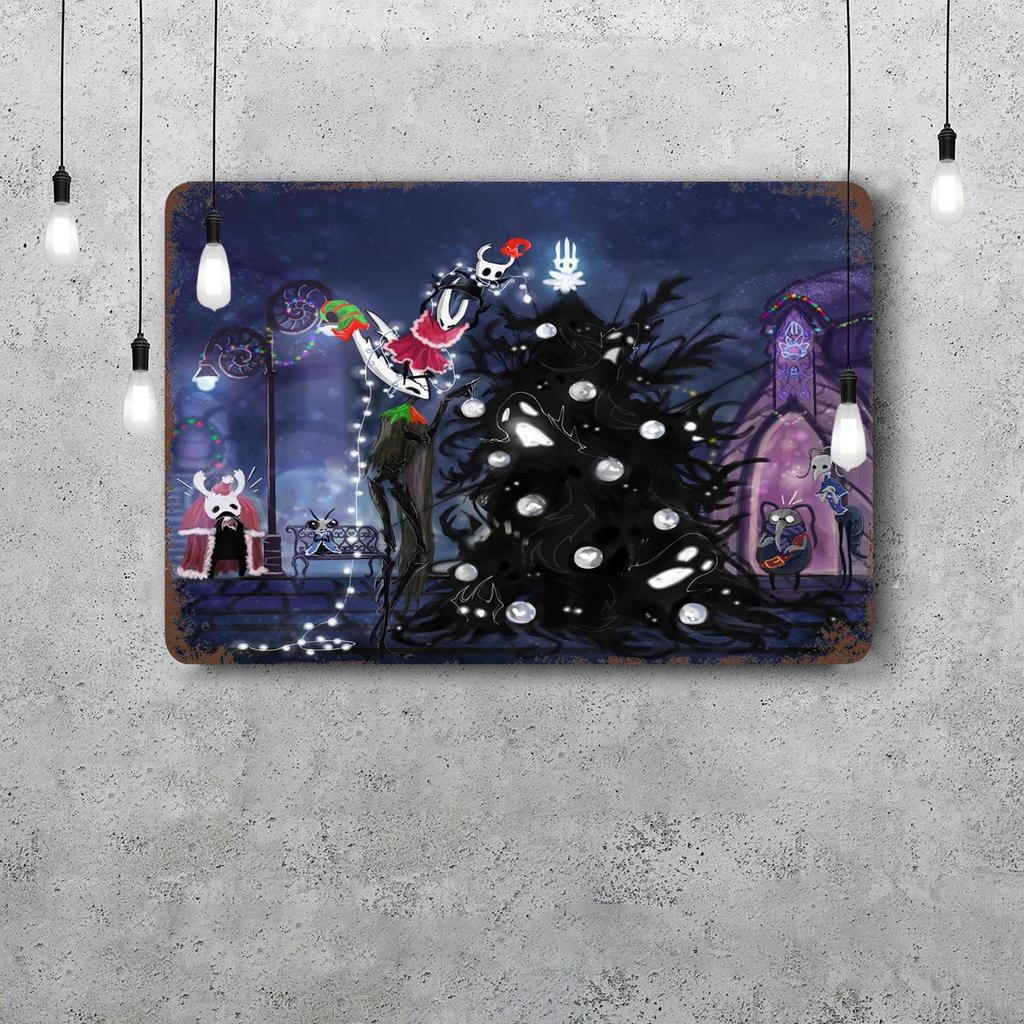 Hollow Knight Decor Poster Vintage Tin Sign Metal Sign Decorative Plaque for Pub Bar Man Cave Club Wall Decoration