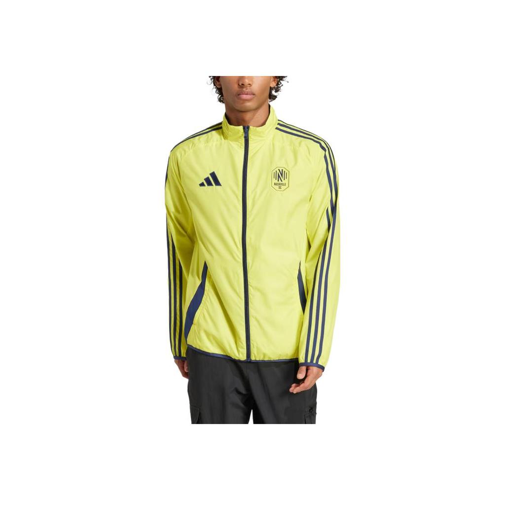 Adidas Logo Striped Reversible Slim Fit Stand Collar Jacket Men Jacket Impact-Yellow JE5632