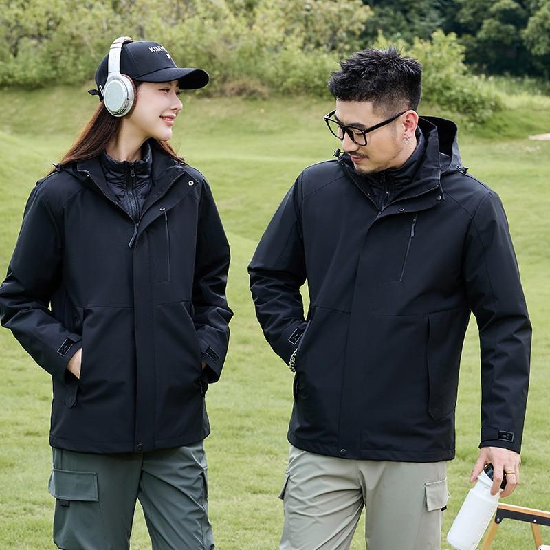 Mens Womens 3-in-1 Waterproof Windproof Winter Jacket With Removable 90% Duck Down Insulated Liner Hiking Skiing Outdoor