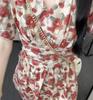 2026 Plus Size French V-neck High-waisted Print Dress - Elegant Slimming Summer Style for Women