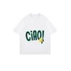 Oversized T Shirt Black Ciao Text And Lemon Print Casual Wear For Women