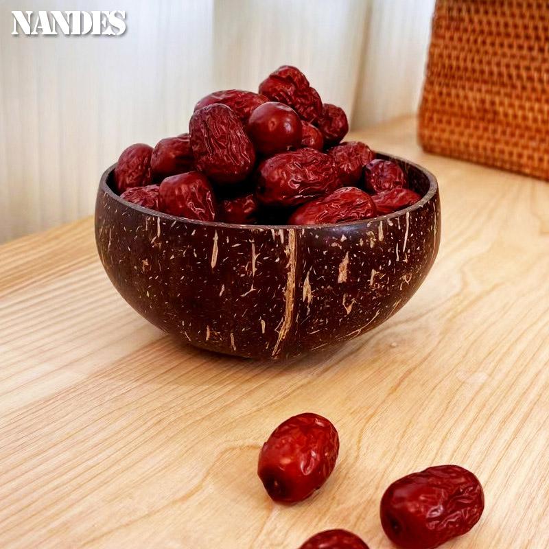 Natural Coconut Bowl Set Handmade Wooden Tableware Wood Spoon Dessert Fruit Salad Mixing Ramen Storage Bowl Kitchen Tableware
