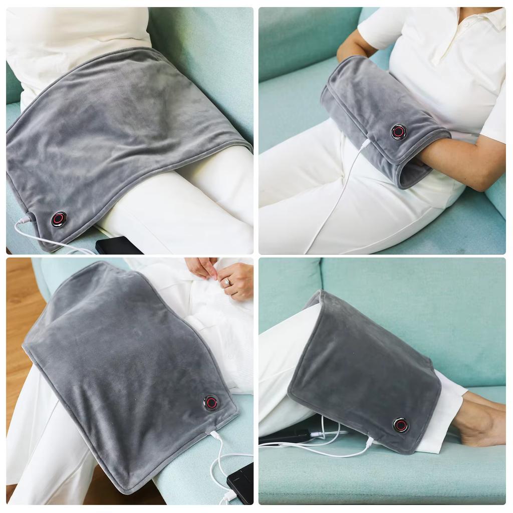 5V 2A 12x24 Inches Electric Blankets Heating Pad For Back/Shoulder/Neck/Knee/Leg Constant Temperature Type-C Waterproof Grey