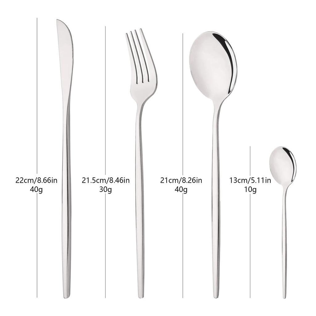 Mirror Gold Dinnerware Set 4Pcs Stainless Steel Tableware Cutlery Home Fork Spoon Knife Set Silverware Flatware Set Dropshipping