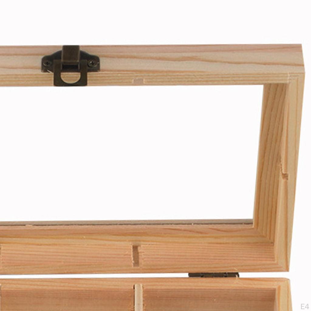 Caja de Té de Bambú de 4/6/8 Compartimentos, Cofre, Organizador Portahojas con Tapa de Cierre,