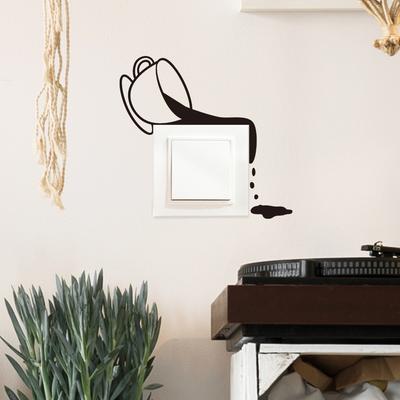 Simple Coffee Cup Kitchen Dining Room Switch Home Background Beautification Wall Sticker