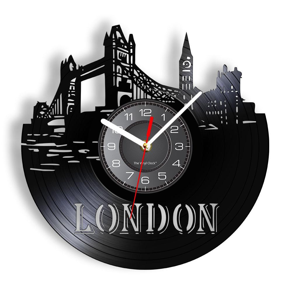 

London Ferris Wheel Wall Decor Wall Watch London Eye Vinyl Record Wall Clock England Big Ben Decorative Modern Clock London Gift