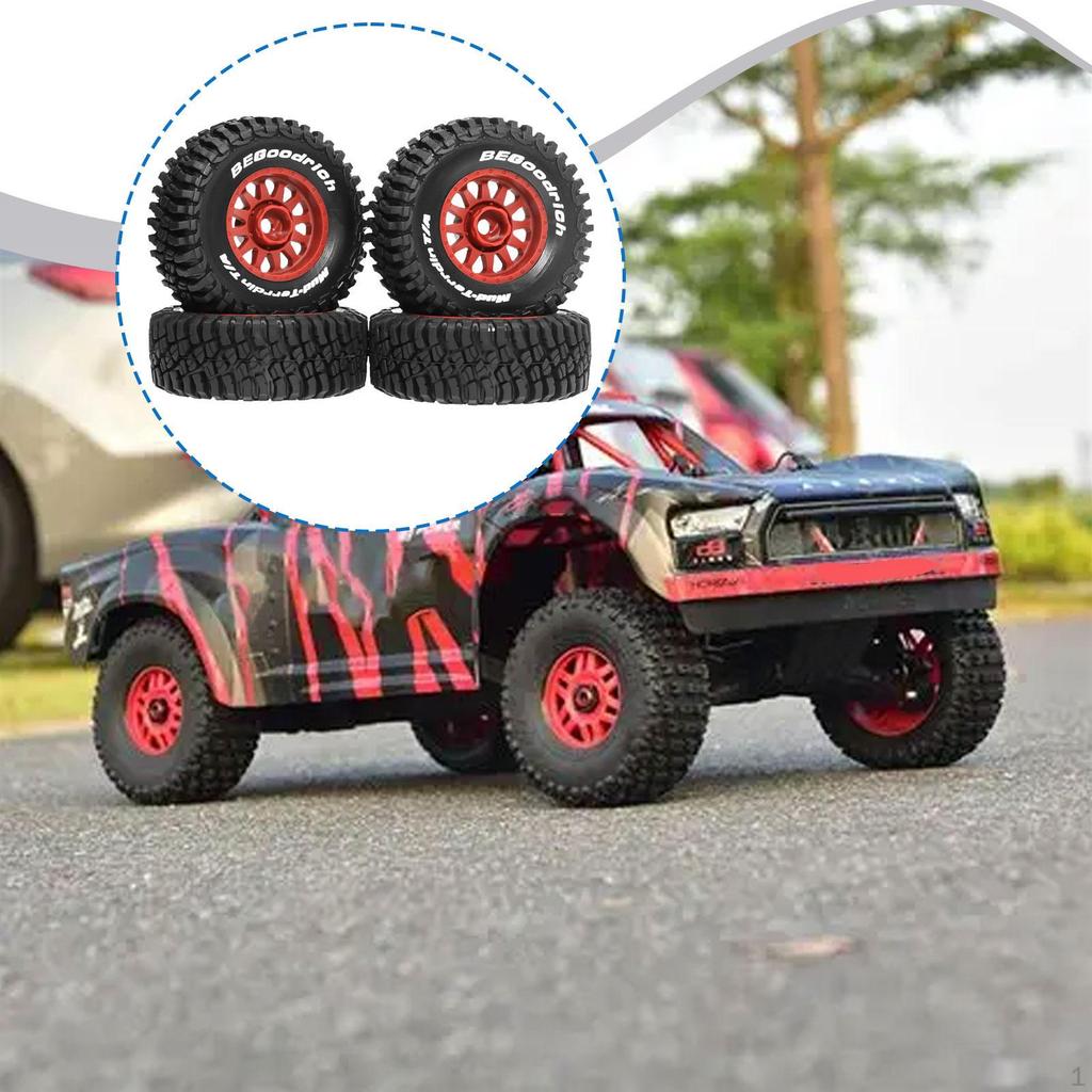 4 Pieces RC Truck Tires Sturdy Model DIY Spare Parts Universal Wheel Hubs for 1:14 1:16 Scale