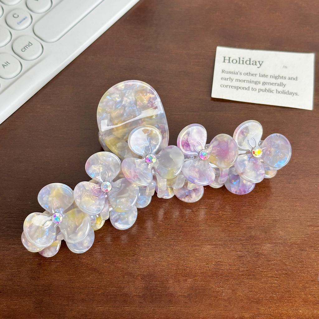 And Trendy Stylish Rhinestone Flower Hair Claw Clip Ideal For Fashionforward Women
