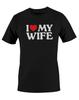 T-shirt da uomo con stampa grafica 'I Love Heart My Wife'