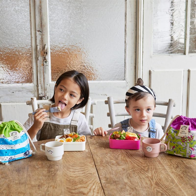 HOPPE Medium Drawstring Bag, Black Dot Pattern, Medium, Lunch Bag, School Lunch Bag, Elementary School Student, Kids, Boys, Girls, Made in Japan