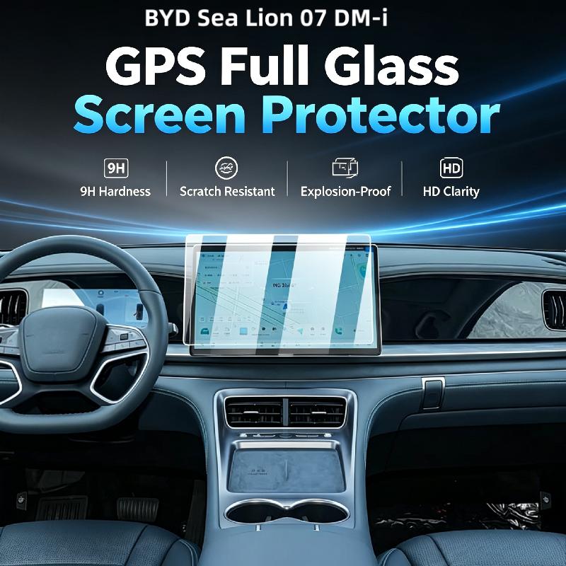 For 25-26 BYD Sea Lion 07 DM-i Center Console Navigation Screen Full Glass Tempered Film Car Display Screen Protective Film