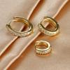 3PCS 6/8/10mm Round Circle Stainless Steel Zircon Huggie Hoop Earrings Set for Women Tiny Unisex Rock Earring Piercing Jewelry