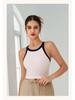 2025 High Elastic Contrast Color Sports Bra – Women's Shockproof Fitness Yoga Vest with Fixed Cups for Autumn/Winter