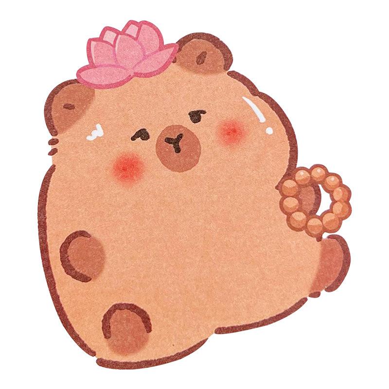 Sticky Notes Cute Capybara N Times Gift Stickers for Students with Lovely Memo Pads That Can Be Pasted Kawai Stationery Supplies