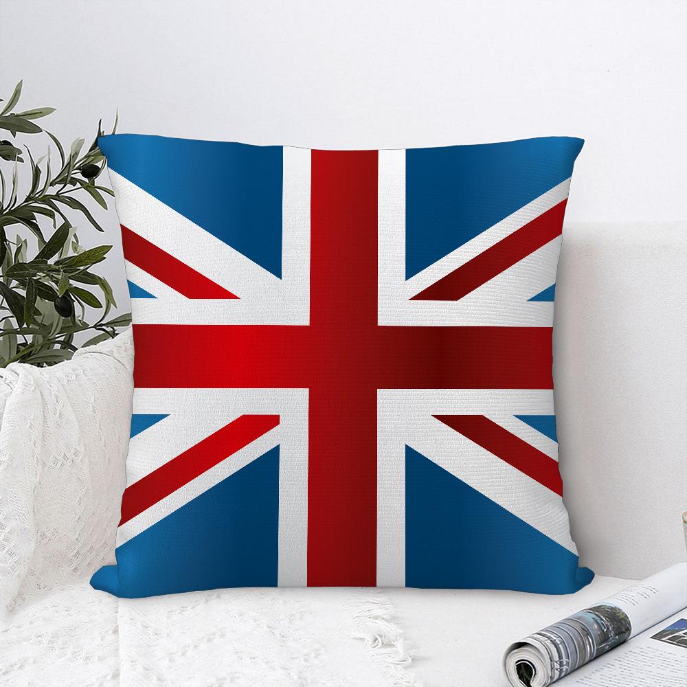 Union Jack Flag Pillow Case Plush Fabric Soft Pillowcase Double Sided Print Sofa Cushion Cover Throw Pillow Cover