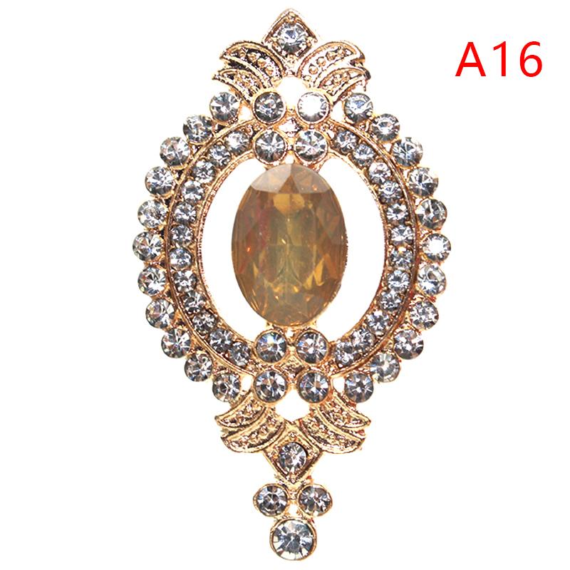 Exquisite 27*48mm Alloy Rhinestone Buttons Wedding Decoration Diy Flat Back Clothing Scrapbook Craft Supplies