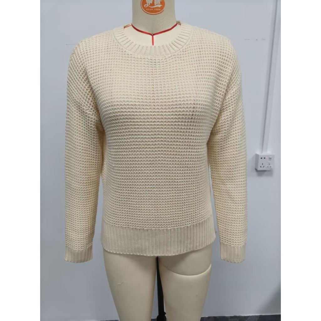 European American Fashion New Hollow-out Hole Knitted Pullover, Simple Comfortable Spring Autumn Fashion Top
