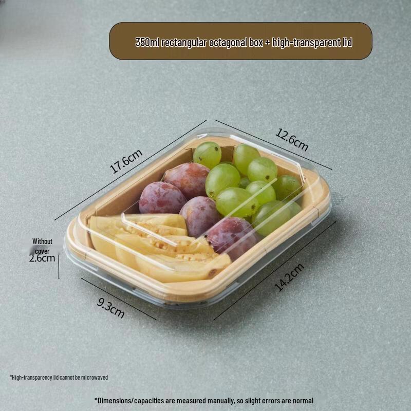 Disposable Kraft Paper Takeout Boxes with PET Lids