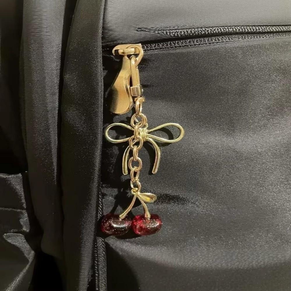 Red Cherry Cherry Keyring Pearl Bow Cherry Bag Pendant Cherry Keychain Backpack Accessory