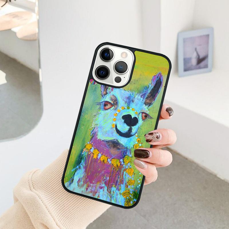 Llama Alpaca Pattern Phone Case For iPhone 17 Air 16 15 14 11 12 13 Pro MAX Plus Coque Cover Shell