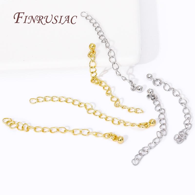 Shiny 18K Gold Plated Metal Extension Chain,Necklace Drop Extender Chains Connectors for DIY Bracelet Jewelry Making Accessories