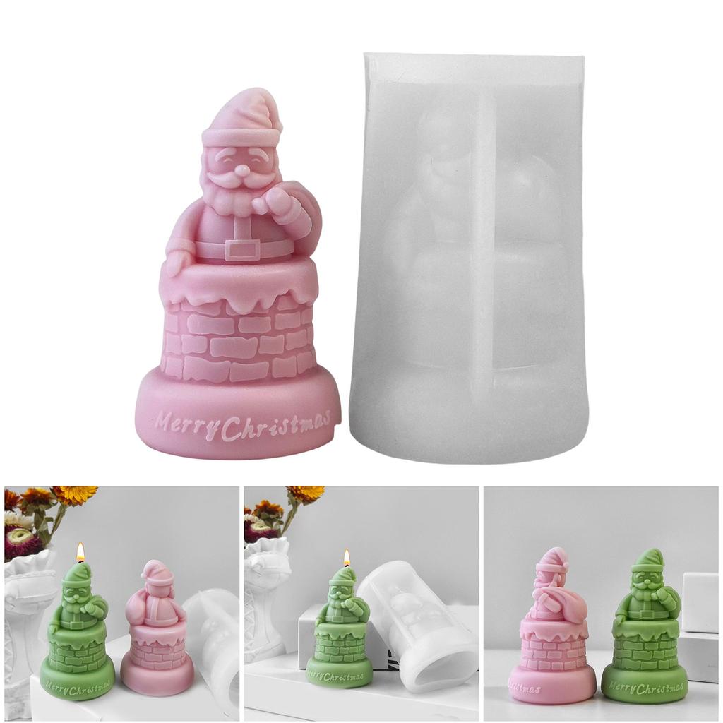 Weihnachtsmann-Silikonform für Kerzen, kreative Weihnachtsmann-Form, Herstellung von Duftkerzen, Silikonform für Weihnachtsfeiern