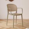 Stylish Rattan-Look Casual Dining Chair – Comfortable Patio or Plastic Chair with Woven Backrest
