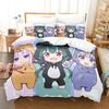 3D Printed Kuma Kuma Kuma Bear Anime Bedding Set for Boys Girls Duvet Cover Pillowcase Twin Queen King Full Single Double Sizes