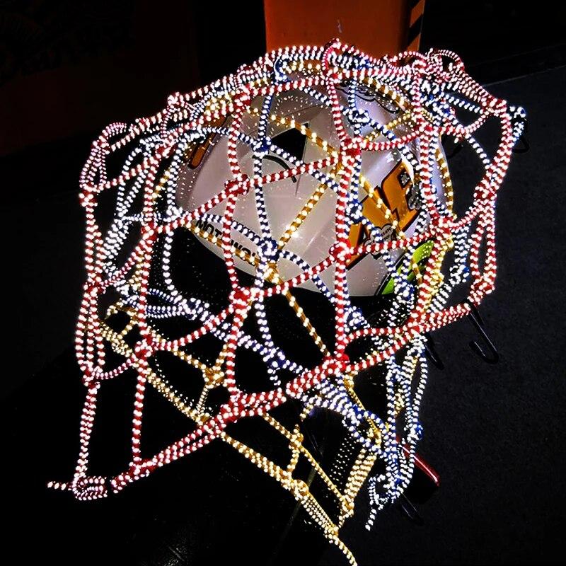 

40*40 см 25 отверстий Светоотражающая мотоциклетная грузовая сетка для велосипеда, веревка для шлема, сумка для хранения багажа, шпагат, мотоциклетная сетка, сетка