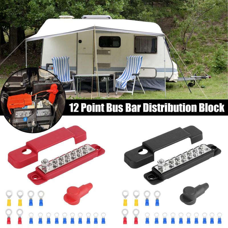 

12-контактная клеммная шина 8 В 150 А Распределительный блок питания шины с терминалом для освещения транспортных средств для яхт и автофургонов