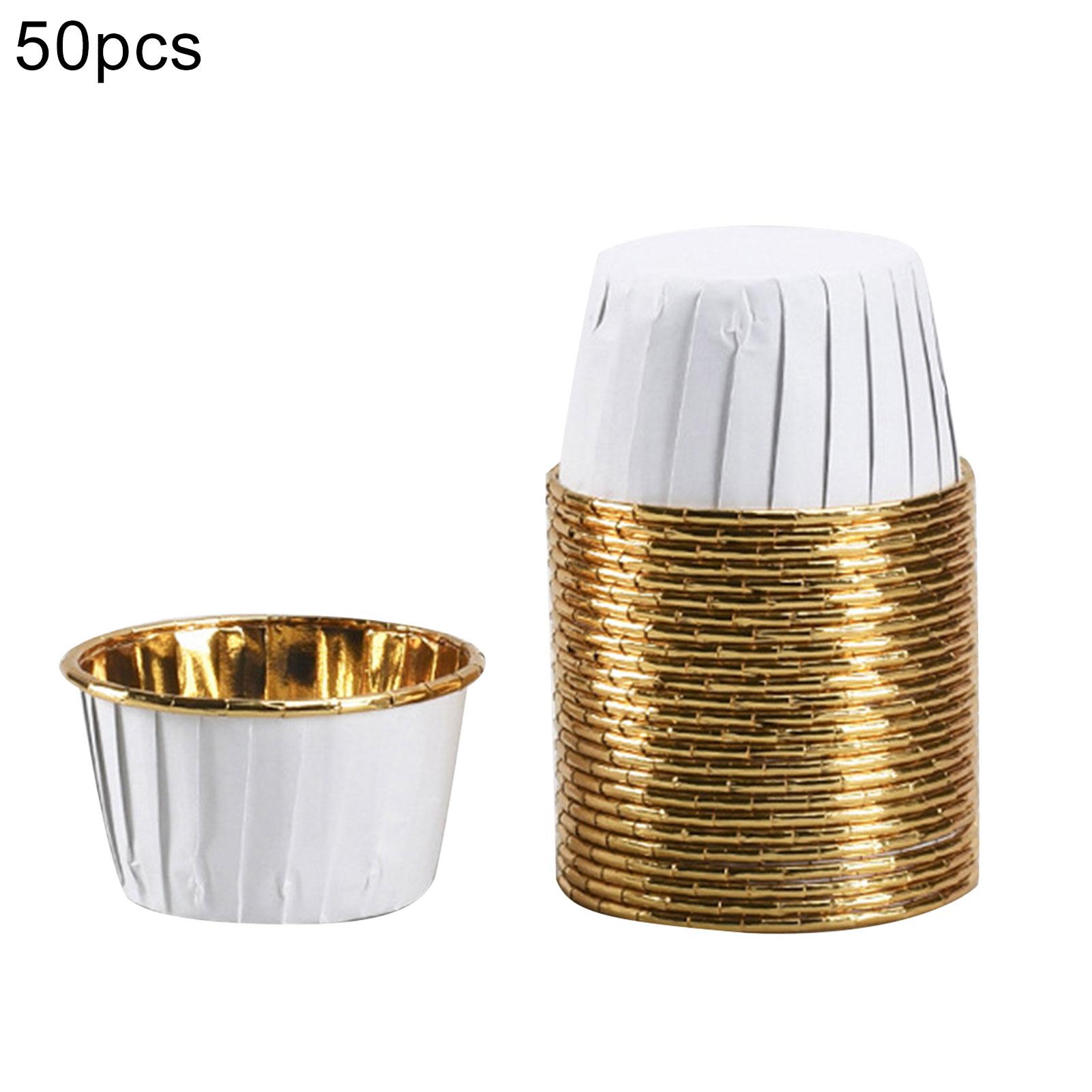 

SW 50 шт., обертки для кексов, бумажных стаканчиков, поднос для маффинов, анти-масляная выпечка белый/золотистый